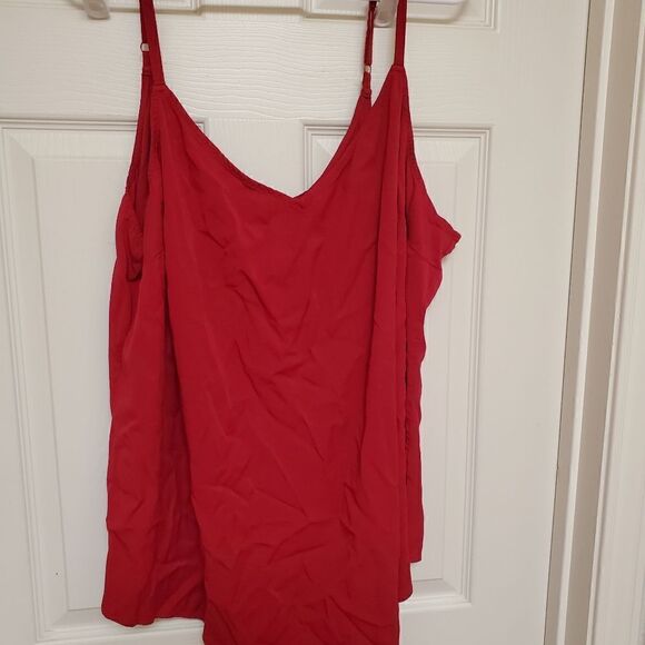 Plus Size Red Camisole Spaghetti Strap Tank 4X - Picture 3 of 6